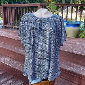 Jon & Anna New York Size 3X New With Tags Flowy Black and White SS Top